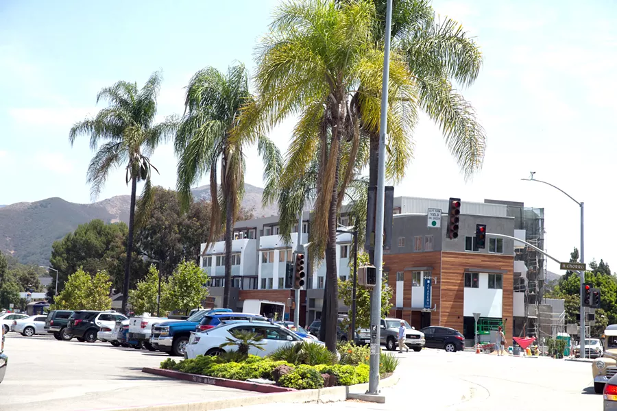 DEVELOPMENT DEBATE Mayoral candidate T. Keith Gurnee wants SLO to fight state laws that pressure local communities to build housing, a debate that surfaced with recent projects like this one on Chorro Street. But current city leaders say his stances are impractical. - FILE PHOTO BY JAYSON MELLOM