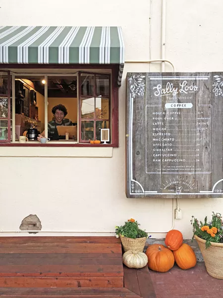 A WINDOW OPENS Sally Loo's Wholesome Cafe has opened up a grab-and-go window perfect for folks who crave caffeination on the quick. You can also find an array of house-made pastries and baked goods at this handy walk-up option. - PHOTO COURTESY OF SALLY LOO'S