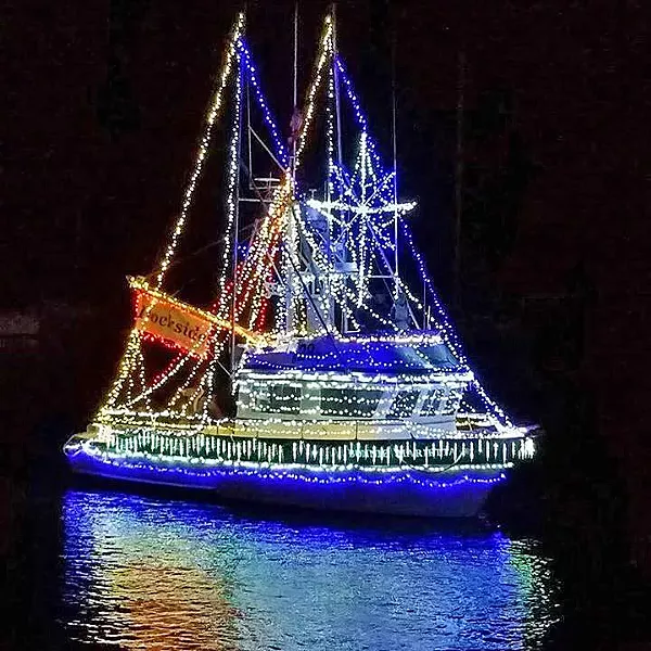 HOLIDAY AT SEA For 33 years, Morro Bay has been lighting up its waters with the Morro Bay Lighted Boat Parade during the first weekend in December. - PHOTO COURTESY OF TERI BAYUS