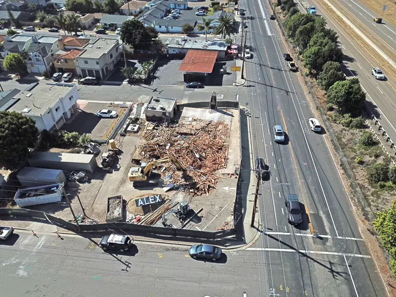 STARTING FROM SCRATCH Pismo Beach Planning Commissioners revoked Compass Health's development permit for the Alex Bar-B-Q project after the iconic building was demolished in September. - PHOTO COURTESY OF PISMO BEACH CITY ATTORNEY DAVE FLEISHMAN