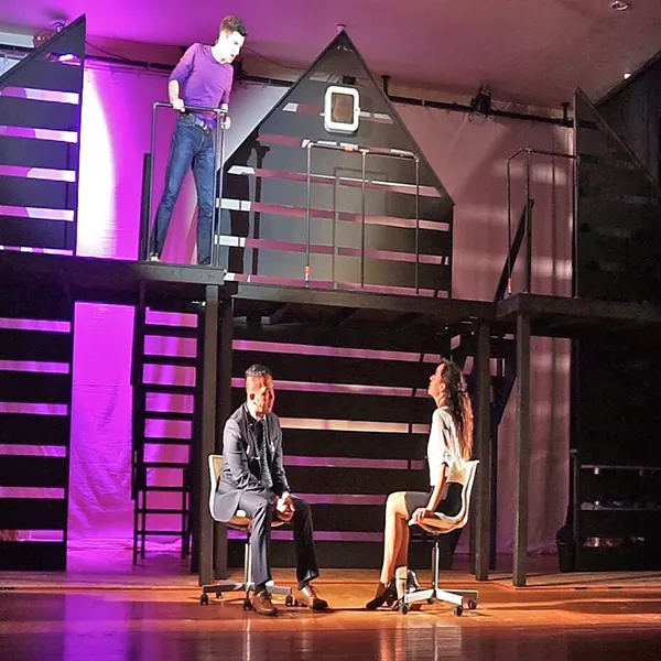 WHO'S CRAZY? Diana (Veronica Surber, right) is haunted by memories of the son she lost, Gabe (Elliot Peters, above), and tries to get better with the help of her therapist, Dr. Madden (Ritchie Berudez). - PHOTO COURTESY OF WINE COUNTRY THEATRE
