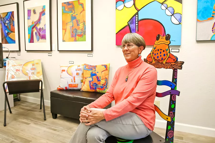 ARTIST IN RESIDENCE Paso Robles artist Laure Carlisle recently opened her own gallery space on Railroad Street. - PHOTO BY JAYSON MELLOM