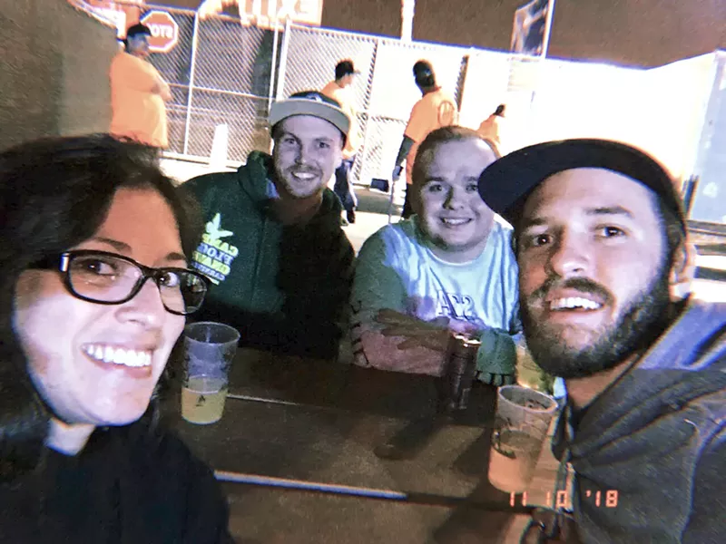 MUSIC AND FRIENDS What better way to spend some time than watching live music with friends (left to right: Karen Garcia, Adam Aslin, Johno Roberts, and Sam Chatham). - PHOTO BY KAREN GARCIA