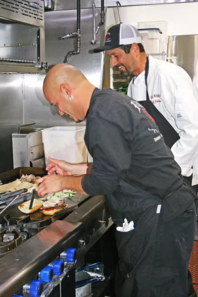 SOUL FOOD Rosalina Chef Mickey Lopez (foreground) and Executive Chef/owner Jeff Jackson play around with Mexican and American comfort flavors. - PHOTO BY HAYLEY THOMAS CAIN