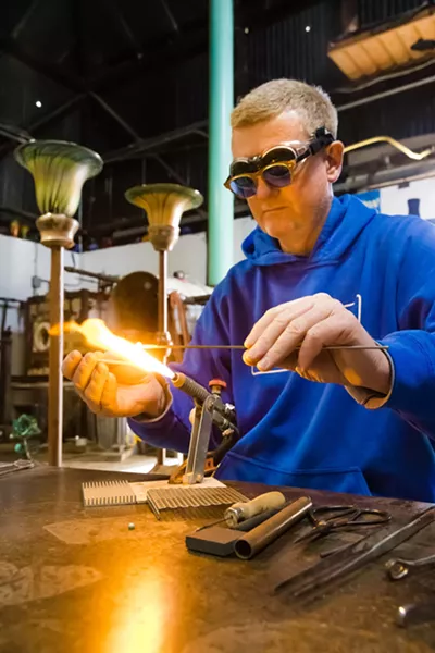 Eric Dandurand of Harmony Glassworks. - PHOTO BY JAYSON MELLOM