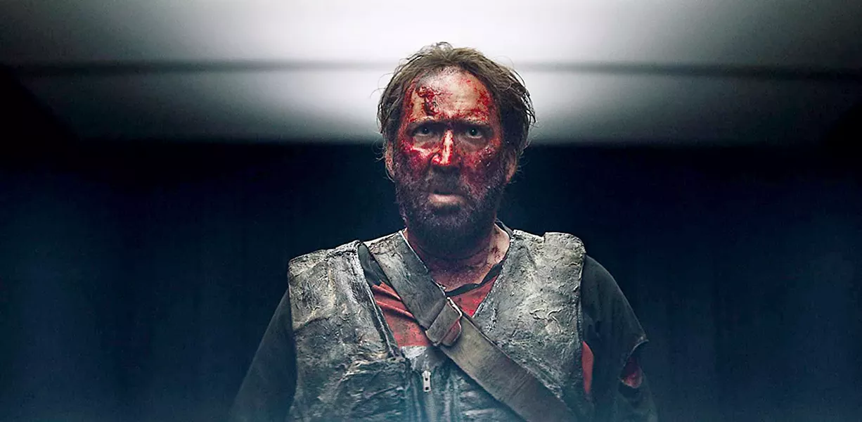 BLOOD EVERYWHERE Nicolas Cage stars in Mandy (2018), a color-filled, '80s-inspired sci-fi thriller, that's a must-see for anyone who's bored of the usual. - PHOTO COURTESY OF SPECTREVISION