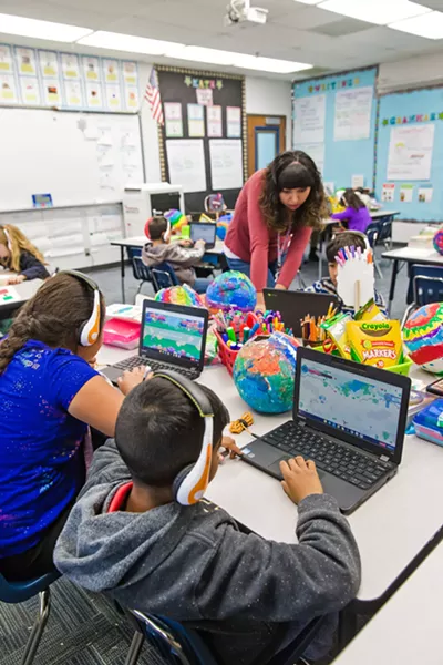 HOOKED UP After years of struggling with poor internet, Shandon Elementary School (pictured) and High School recently connected to a fiber optic line upon the completion a rural broadband extension project. - PHOTOS BY JAYSON MELLOM
