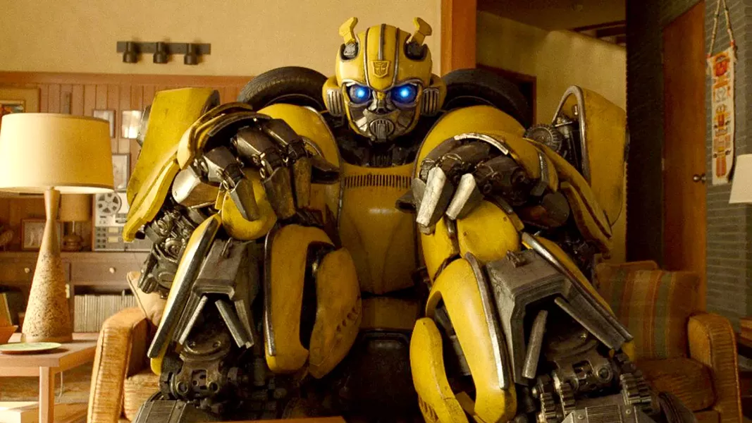 LAZY BOT An old VW bug in a junkyard is discovered to be Bumblebee (voiced by Dylan O'Brien), a Transformer bot in hiding, in Bumblebee. - PHOTO COURTESY OF ALLSPARK PICTURES