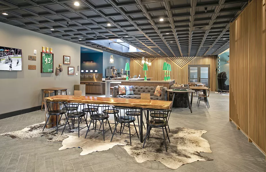 STAY, PLAY, OR EAT Skee-Ball, giant Lite-Brite and Scrabble—plus a host of creative, approachable menu items like chicken and waffles and a shiitake basil turkey burger—make Leroy's more than your average "hotel restaurant." - PHOTO COURTESY OF LEROY'S