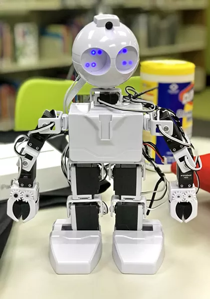 HUMAN TOUCH Meet JD the Humanoid, who comes in the robotics kit that library cardholders can check out for free for up to three weeks. - PHOTOS COURTESY OF THE SLO COUNTY LIBRARY