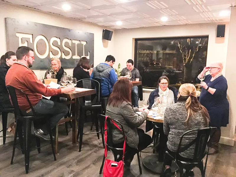 WINE 101 Denise Lowe, the Goddess of Wine, holds a wine tasting class at Fossil Wine Bar in Atascadero on Feb. 18. - PHOTOS BY CAMILLIA LANHAM