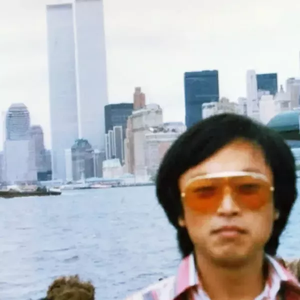 TWIN TOWERS Asian Bistro owner and chef Park Steve worked on the 107th floor of the World Trade Center during the late '80s/early '90s. He took this photo while out on a ferry tour. - PHOTO COURTESY OF PARK STEVE
