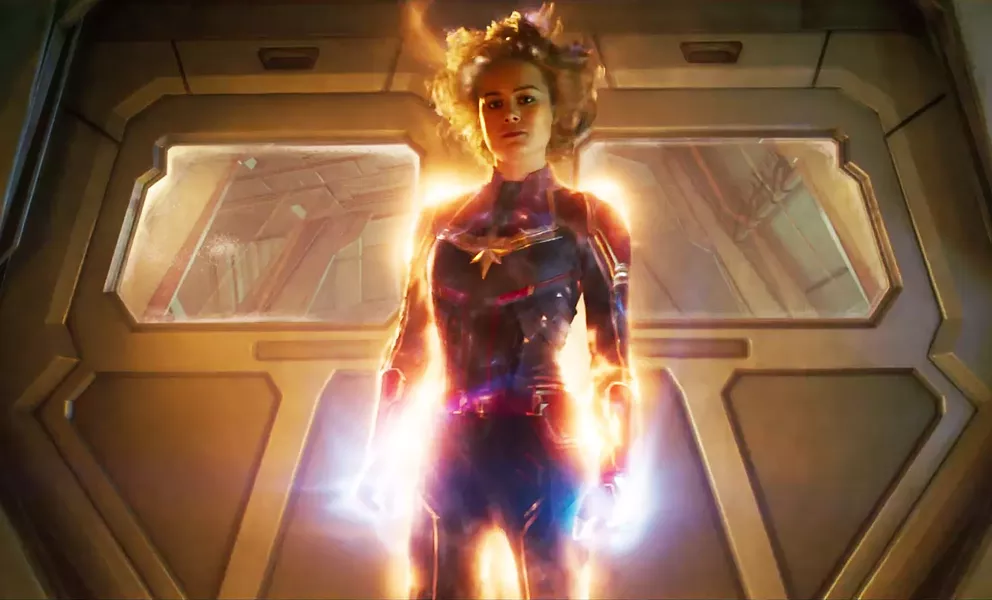 SHE'S GOT THE POWER Former U.S. Air Force fighter pilot Carol Danvers (Brie Larson) becomes the superhero Captain Marvel, in Captain Marvel. - PHOTO COURTESY OF WALT DISNEY PICTURES AND MARVEL STUDIOS