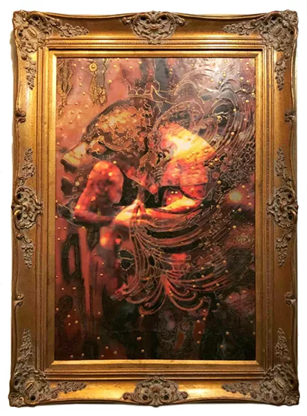 BLIND LOVE According to artist Deprise Brescia, everyone sees something different when they look at her encaustic painting, Masquerade of Love. - PHOTOS COURTESY OF DEPRISE BRESCIA
