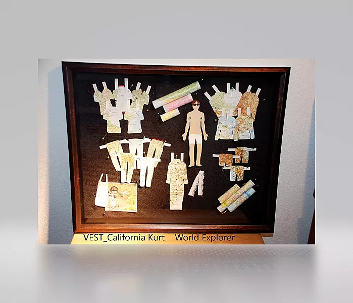 THROWBACK Paso Robles artist Nancy Vest's three-dimensional piece, World Explorer, takes inspiration from the times when she'd play with paper dolls as a child. - PHOTO COURTESY OF NANCY VEST