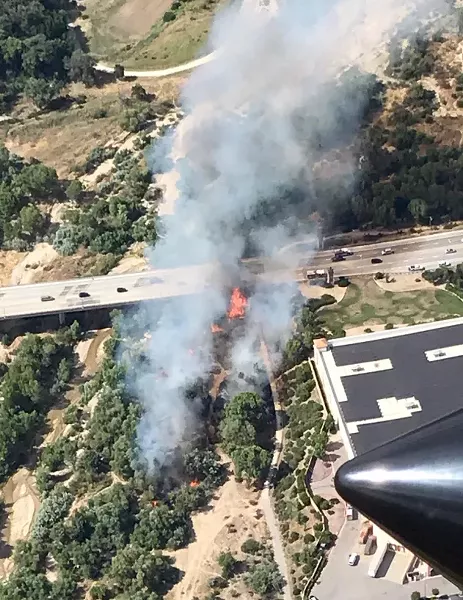 SMOKE ON THE WATER A June 10 fire in the Salinas Riverbed burned 3 acres behind Kohls in Paso Robles. - SCREENSHOT COURTESY OF THE CITY OF PASO ROBLES