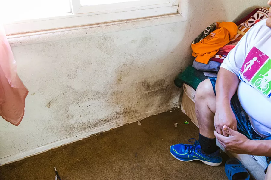 HARMFUL CONDITIONS Mold is just one issue that Grand View tenants have had to deal with in the slum-like Paso Robles apartments. - FILE PHOTO BY JAYSOM MELLOM