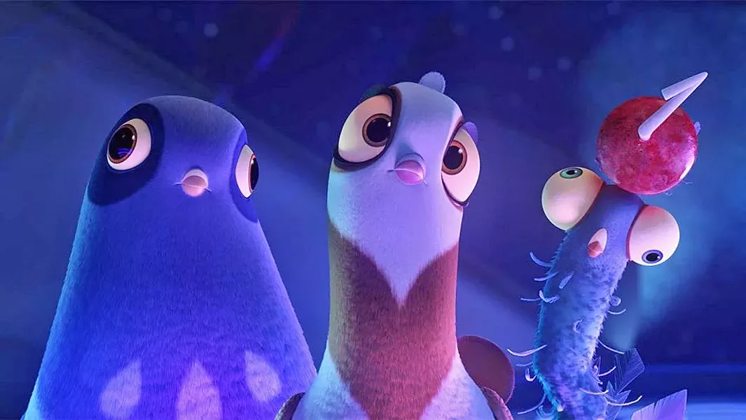 PIGEON POWER Super spy Lance Sterling (voiced by Will Smith) is transformed into a pigeon in order to complete an elaborate mission, in the animated action-comedy, Spies in Disguise. - PHOTO COURTESY OF BLUE SKY STUDIOS