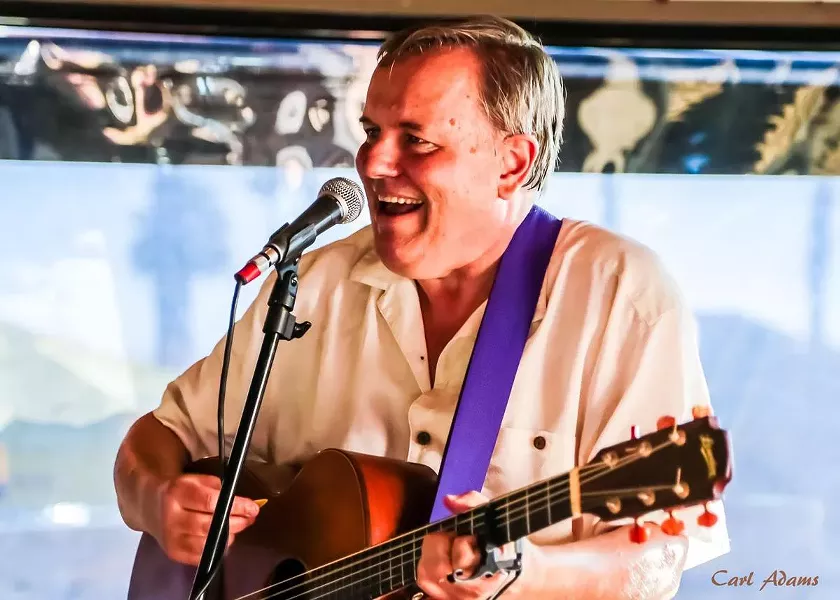 EMCEE Steve Key hosts Songwriters at Play's Steve Earle Tribute showcase in The Savory Palette on Jan. 14. - PHOTO COURTESY OF CARL ADAMS