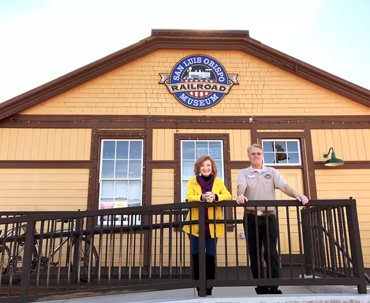 PRESERVING HISTORY SLO Railroad Museum Manager Diane Marchetti (left) and President Brad LaRose work daily to keep Central Coast railroad history alive. - PHOTOS BY PETER JOHNSON