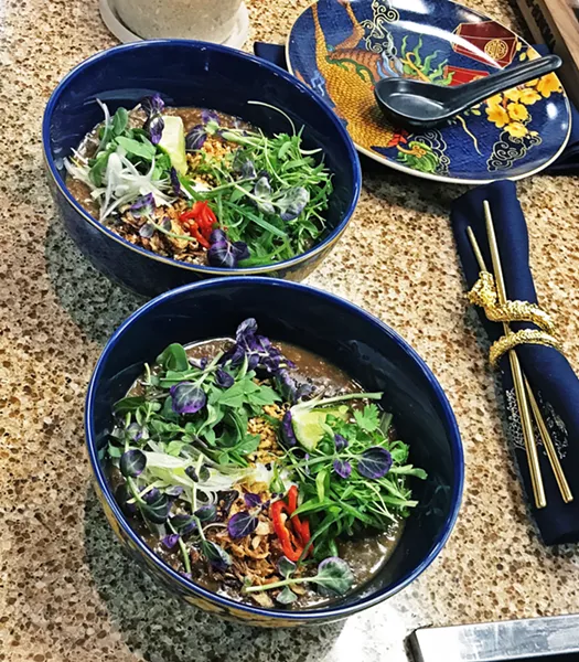 CONGEE-NIALITY Will you just look at what chef Will Torres of Farmhouse Corner Market made in round one? This bowl of congee certainly upgraded what is considered a peasant dish in the Philippines. - PHOTOS BY BETH GIUFFRE