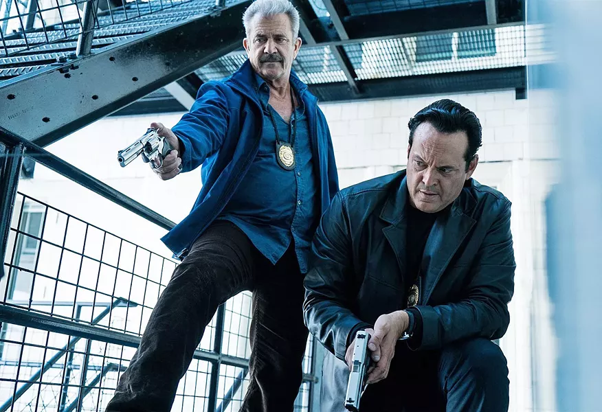 OLD-SCHOOL In Dragged Across Concrete, overzealous cops Brett Ridgeman (Mel Gibson, left) and Anthony Lurasetti (Vince Vaughn) find themselves suspended and decide to enter the criminal underworld and make a big score off a criminal. - PHOTO COURTESY OF UNIFIED PICTURES