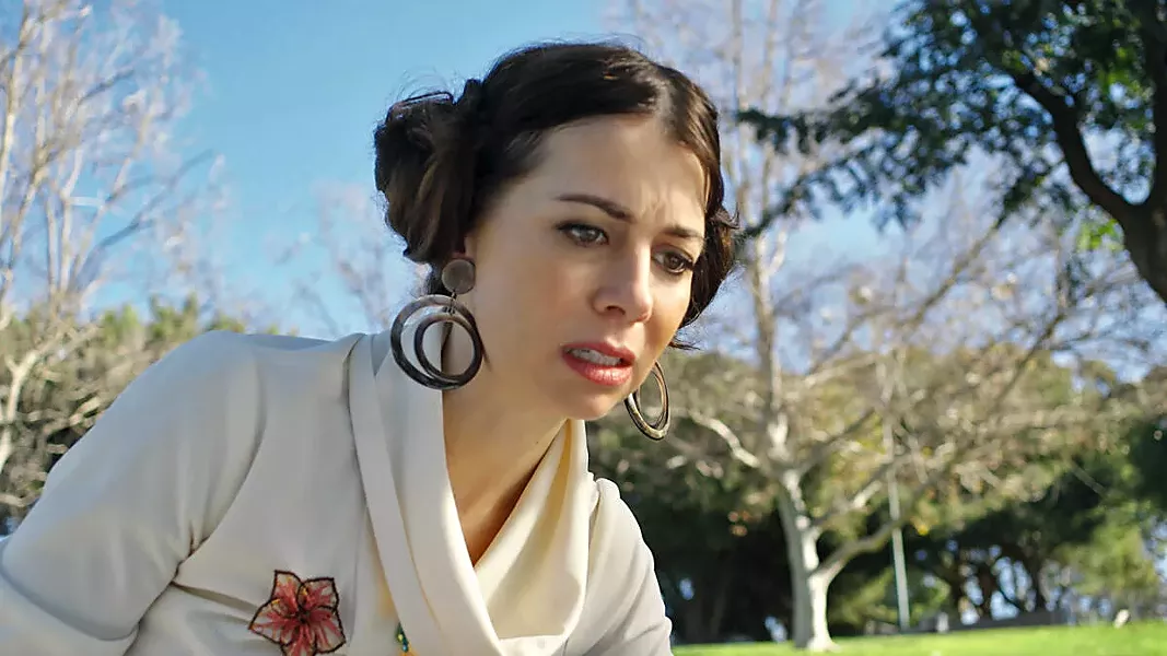 MIND-EXPANDING TRAVELOGUE Natasha Leggero stars as Carrie Fisher in a re-enactment of Fisher's psychedelic trip that the actual Fisher recalls in Netflix's new documentary, Have a Good Trip: Adventures in Psychedelics. - PHOTO COURTESY OF NETFLIX