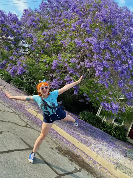 PURPLE SUMMER DREAMING Hayley and the Crushers, featuring frontwoman Hayley Cain, continue to dominate the pop punk scene with a newly released 7-inch vinyl single, "Jacaranda." - PHOTO COURTESY OF HAYLEY CAIN