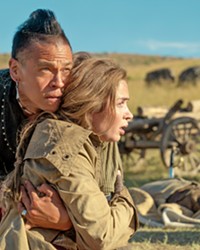 SAVING EACH OTHER A revenge-seeking British woman (Emily Blunt) teams with a frontier-savvy Pawnee scout (Chaske Spencer) in the six-part Western miniseries The English, streaming on Amazon Prime.