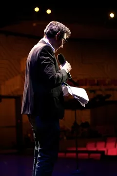 ON THE RADIO: Glass began his career in radio with an internship at NPR at the age of 19. He’s worked in public radio for nearly 30 years. - PHOTO COURTESY OF ADRIANNE MATHIOWETZ