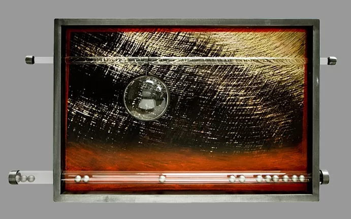 THE DAILY GRIND : Feldman photographed the grind marks on her sculptures and displayed them throughout her “RPM” series. - PHOTO COURTESY OF BELLA FELDMAN