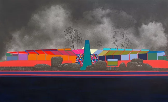 ’80S BABY: The piece "84" was inspired by a dermatology office building at 84 Santa Rosa St. in San Luis Obispo. - IMAGES COURTESEY OF SARA FRANTZ