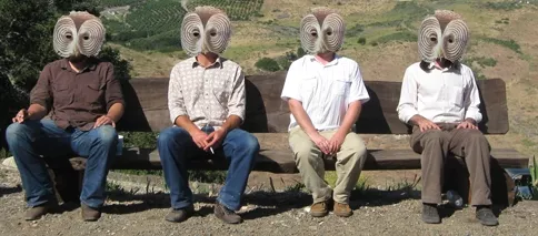 OWL FETISHISTS? : Jangly, thrumping, hootenastic Santa Barbara owl-fetish quartet Howlin’ Woods returns to Frog and Peach on July 23. - PHOTO COURTESY OF HOWLIN’ WOODS
