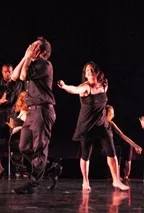 BREAKIN’ UP! : Dancers Rachel Salerno and Edgar Garcia play unhappy couple Roxanne and Paul, who seek advice from therapist Faith (Zhiela Pouragabagher). - PHOTO BY JIMMY DE