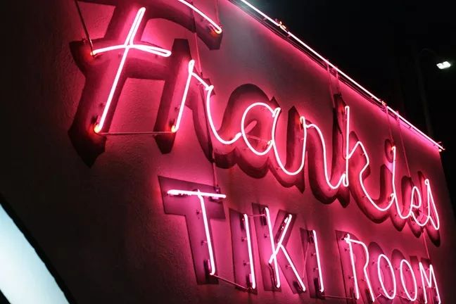 FAMOUS FRANKIE’S: We start our fun in Frankie’s Tiki Room with two couples—Kim and Jason from SLO Town, and Gilbert and Esther from Guadalupe. - PHOTOS BY GLEN STARKEY