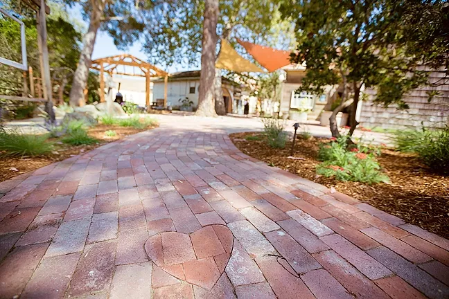 HARMONY, REFRESHED: Old bricks that once caused visitors to stumble have been removed and replaced flat in the historic town of Harmony. - PHOTO BY KAORI FUNAHASHI