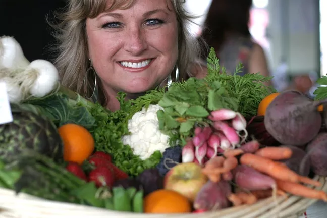 RACHAEL’S BOUNTY : SLO Veg proprietor Rachael Hill will deliver baskets of locally grown produce right to your door. Call 709-2780. - PHOTO BY GLEN STARKEY
