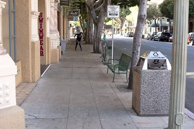 BEAUTIFY? : This stretch of Higuera will soon undergo extensive “beautification” at a cost of more than $380,000 a block. - PHOTO BY STEVE E. MILLER