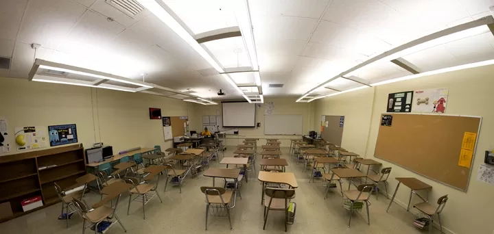BOXED IN: Many of the classrooms at San Luis Obispo High School are cramped and have no windows. - PHOTO BY KAORI FUNAHASHI