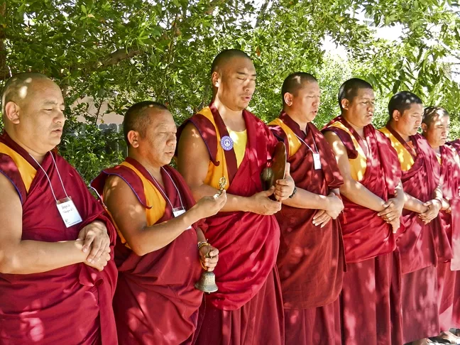 FREE BLESSINGS!: The Gomang Monks, pictured, will offer a puja, or blessing, on homes, businesses, creative projects, and people in need. - PHOTO COURTESY OF ANET CARLIN