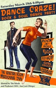 DANCE CRAZE!: Put on your dance shoes for Dance Craze! Rock & Soul Dance Party, going down Saturday, March 29 at 8 p.m. at The Madonna Inn’s Venetian Room, 100 Madonna Road in SLO. Tickets cost $15 at the door, $12 presale and are available at Boo Boo Records. - IMAGE COURTESY DANCE CRAZE!