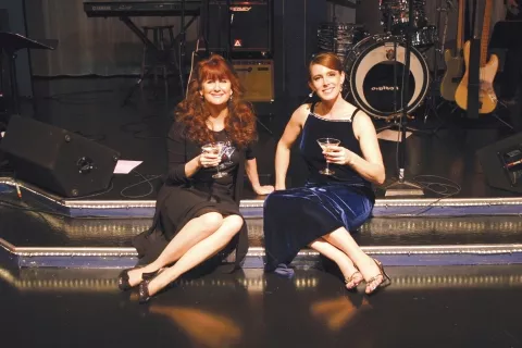 HEAD HONCHOS : Writer/director/producer Mary Meserve (left) and Executive Director Donna Sellars (right) have been instrumental in making the SLO Little Theatre a successful financial concern, due mainly to a string of seven musical tribute shows that have been wildly popular with the public - PHOTOS BY CHRISTOPHER GARDNER