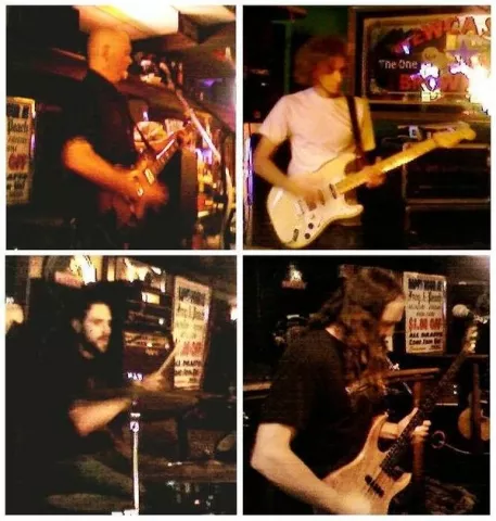 THEY WILL ROCK YOU! : Hard rocking 70s throwbacks Axia play an album release party on April 7 at Hoovers Live. - PHOTO COLLAGE COURTESY OF AXIA