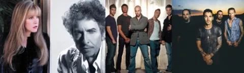 THE BIG NAMES ARE HERE : The Mid-State Fair brings us some great acts, including (left to right) Stevie Nicks on Thursday, July 26 Bob Dylan on Friday, July 27, Daughtry on Saturday, July 28 Godsmack on Sunday, July 29 and Martina McBride on Tuesday, July 31. - PHOTOS COURTESY OF THE MID-STATE FAIR