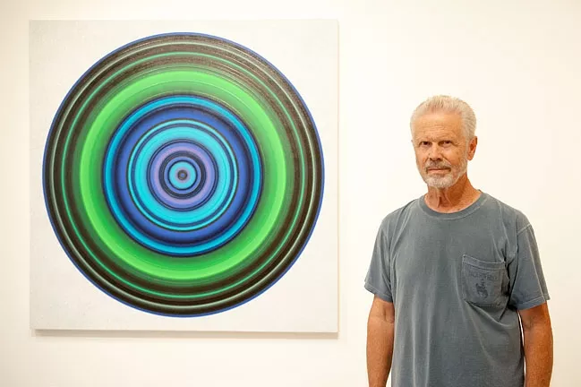 HYPNOTIC: Don Suggs’ captivating circle pieces, like Abyss Pool, pull their colors from hues found in the landscape. - PHOTO COURTESY OF CUESTA COLLEGE