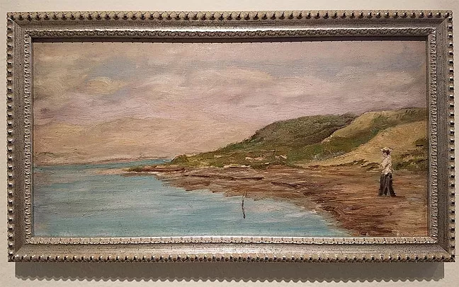 ADVENTURING: Artist Marie Ascension Dallidet traveled abroad with her sister toward the end of her life and painted local landscapes like the piece 'English River Scene' somewhere along the Liverpool and Leeds Canal, circa 1907. - PHOTO COURTESY OF THE SAN LUIS OBISPO MUSEUM OF ART