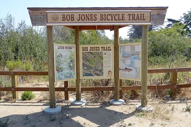 THE MORE YOU KNOW: This kiosk near the LOVR overpass explains the history of the Bob Jones Trail, the health of the nearby creek, and what to do if you encounter a mountain lion. Oh my! - PHOTO BY GLEN STARKEY