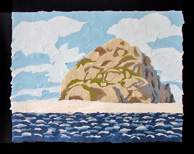 THE ROCK: Pieces like 'Morro Rock,' can take paper cutting-artist Ryan Carroll anywhere from 10 to 50 hours to complete. - IMAGE COURTESY OF GALLERY AT MARINA SQUARE