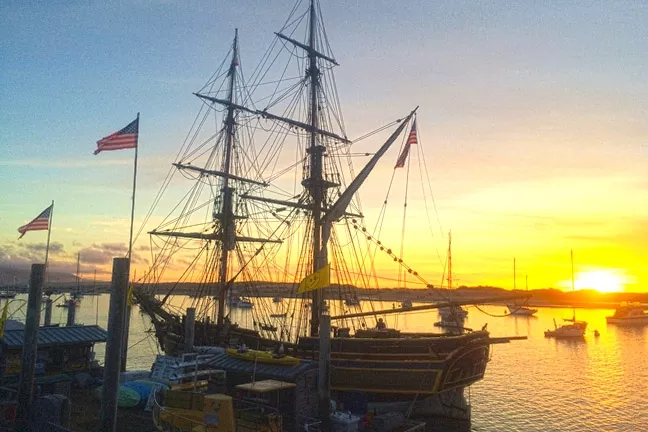 PIRATES?: Occasionally pirate ships—it’s not really a pirate ship—show up in the Morro Bay harbor. You can also kayak and paddle board in the harbor. - PHOTO BY CAMILLIA LANHAM