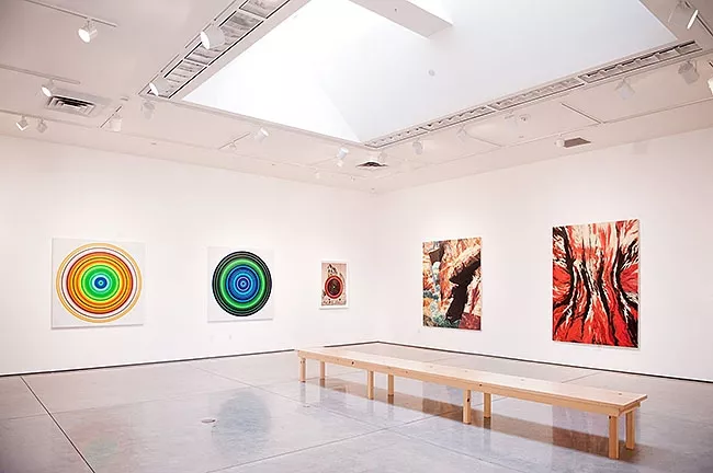 ART ON DISPLAY: Artist Don Suggs’ series of abstract landscapes hang at Cuesta’s gallery earlier this year. - PHOTO COURTESY OF CUESTA COLLEGE
